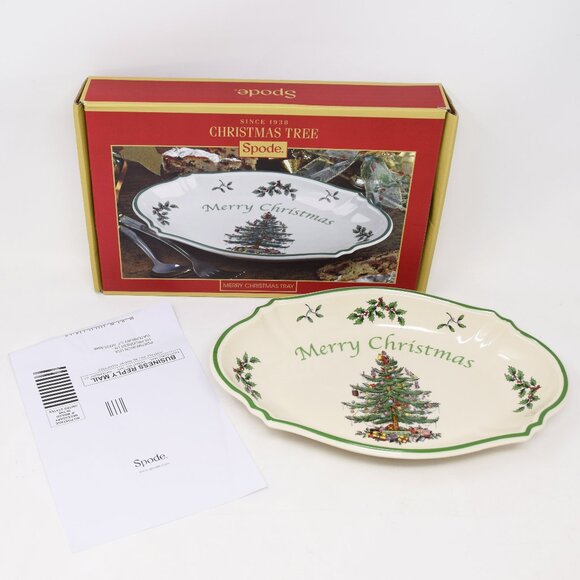 Spode Christmas Tree Merry Christmas Serving Tray Plate Dish Bowl New Holiday - Picture 1 of 13